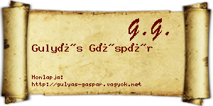 Gulyás Gáspár névjegykártya